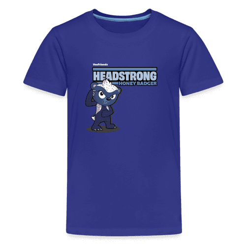 Headstrong Honey Badger Character Comfort Kids Tee - royal blue