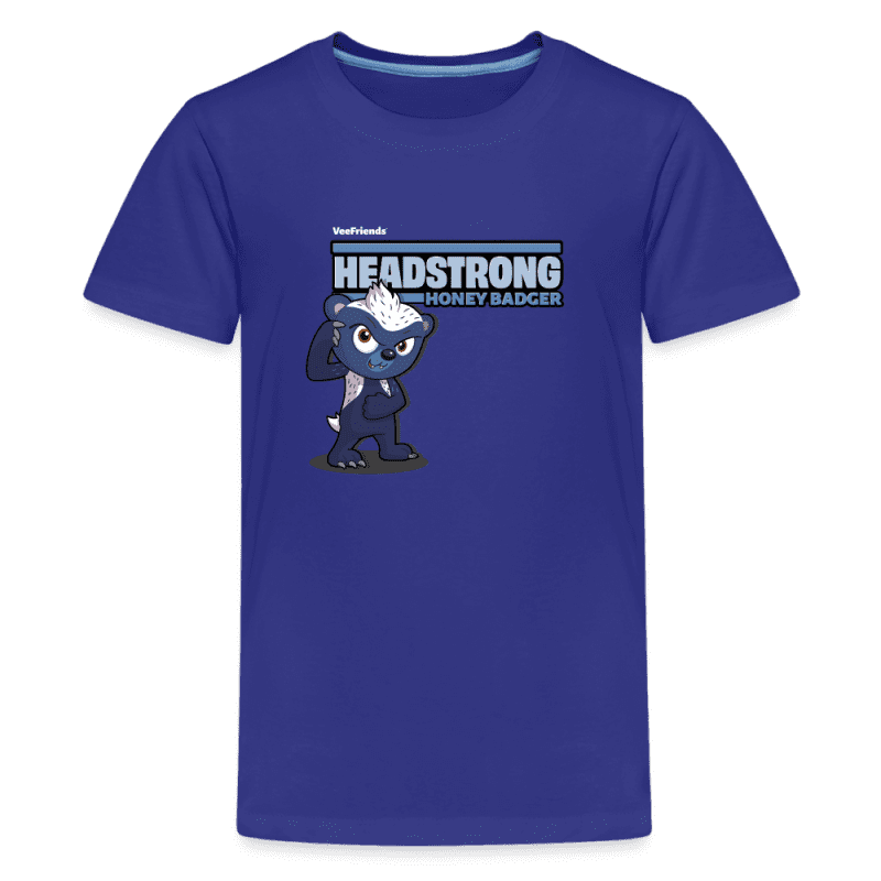 Headstrong Honey Badger Character Comfort Kids Tee - royal blue