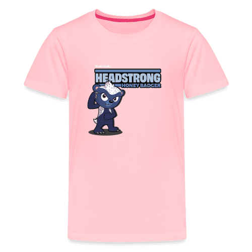 Headstrong Honey Badger Character Comfort Kids Tee - pink