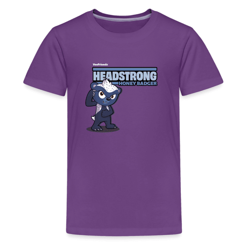 Headstrong Honey Badger Character Comfort Kids Tee - purple