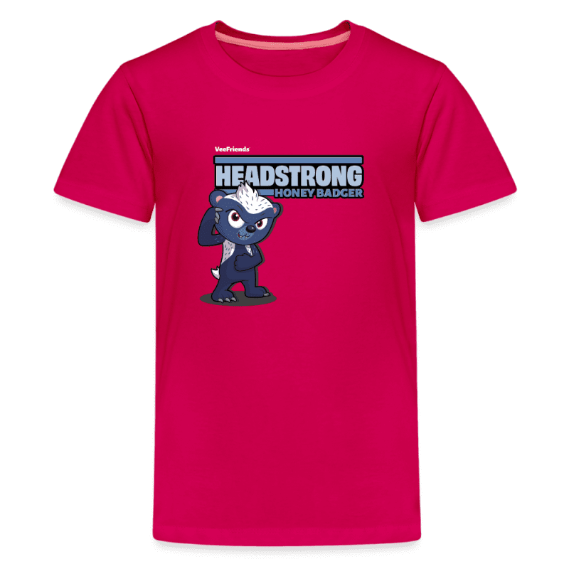 Headstrong Honey Badger Character Comfort Kids Tee - dark pink