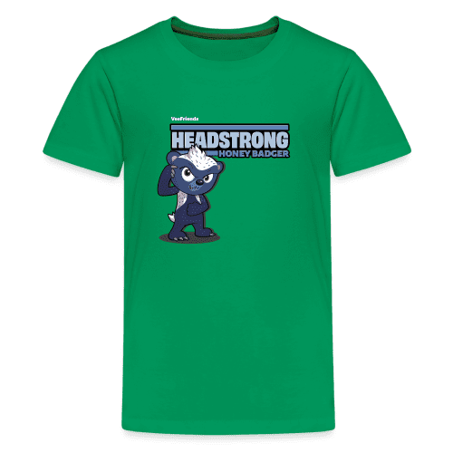 Headstrong Honey Badger Character Comfort Kids Tee - kelly green