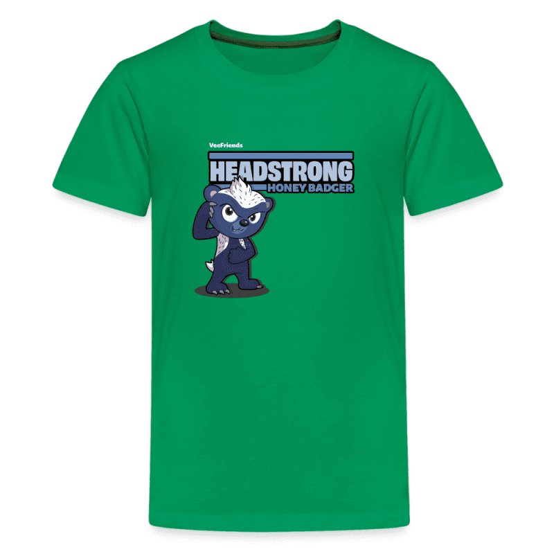 Headstrong Honey Badger Character Comfort Kids Tee - kelly green