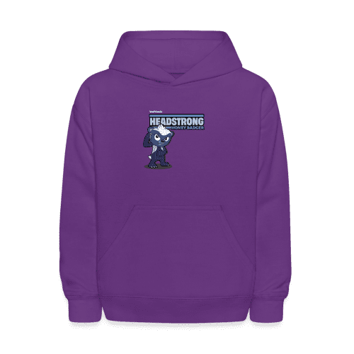 Headstrong Honey Badger Character Comfort Kids Hoodie - purple