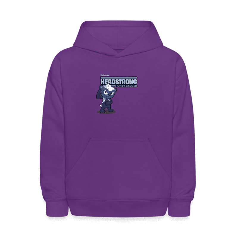 Headstrong Honey Badger Character Comfort Kids Hoodie - purple