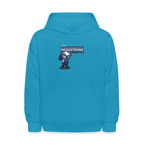 Headstrong Honey Badger Character Comfort Kids Hoodie - turquoise