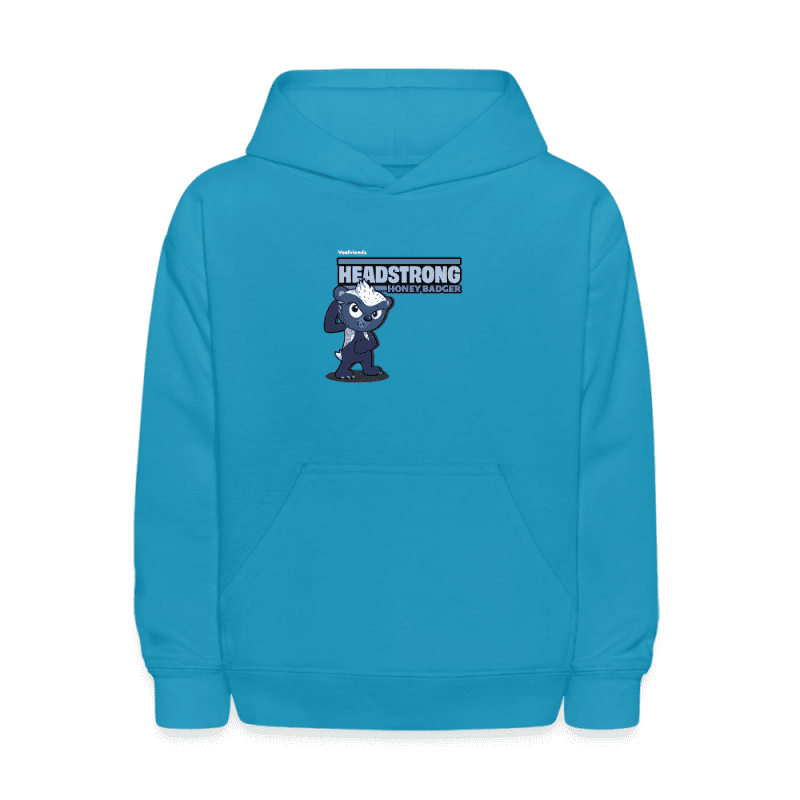 Headstrong Honey Badger Character Comfort Kids Hoodie - turquoise