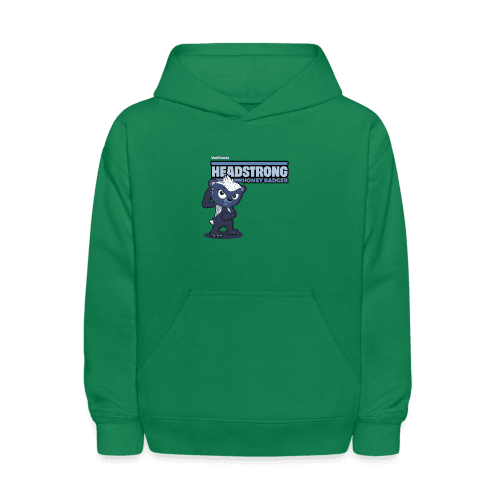 Headstrong Honey Badger Character Comfort Kids Hoodie - kelly green