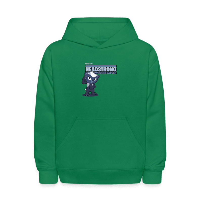 Headstrong Honey Badger Character Comfort Kids Hoodie - kelly green