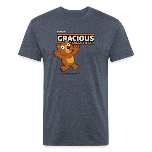 Gracious Grizzly Bear Character Comfort Adult Tee - heather navy