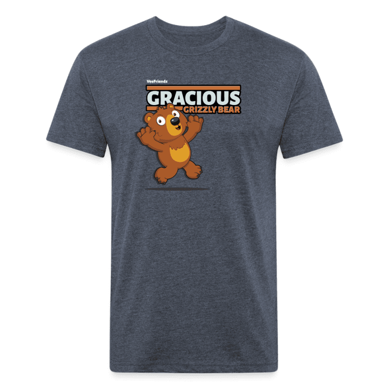 Gracious Grizzly Bear Character Comfort Adult Tee - heather navy