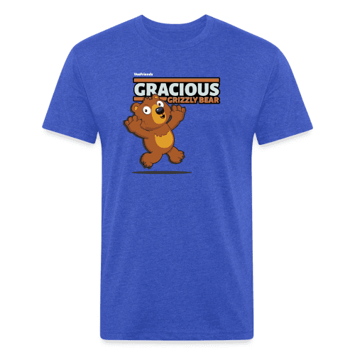 Gracious Grizzly Bear Character Comfort Adult Tee - heather royal