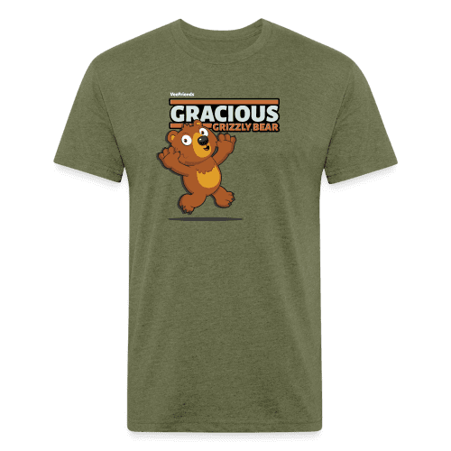 Gracious Grizzly Bear Character Comfort Adult Tee - heather military green