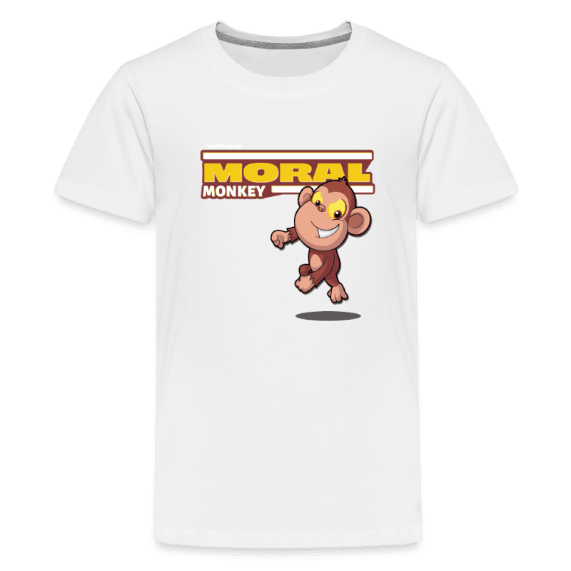 Moral Monkey Character Comfort Kids Tee - white