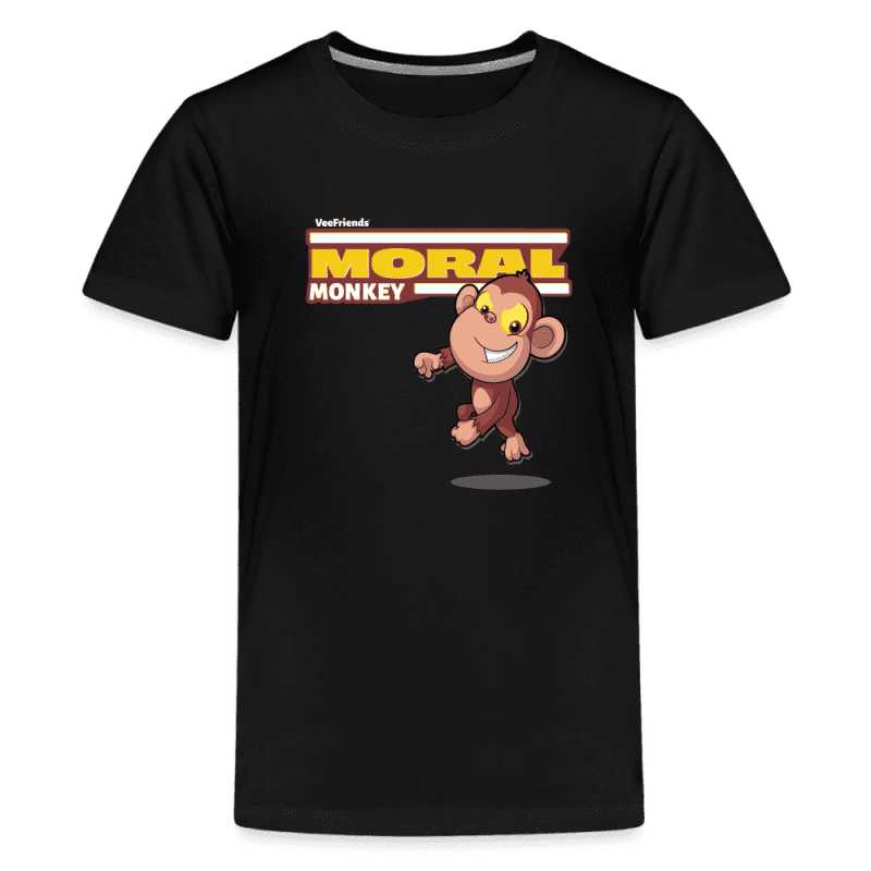 Moral Monkey Character Comfort Kids Tee - black