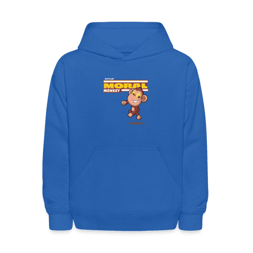 Moral Monkey Character Comfort Kids Hoodie - royal blue