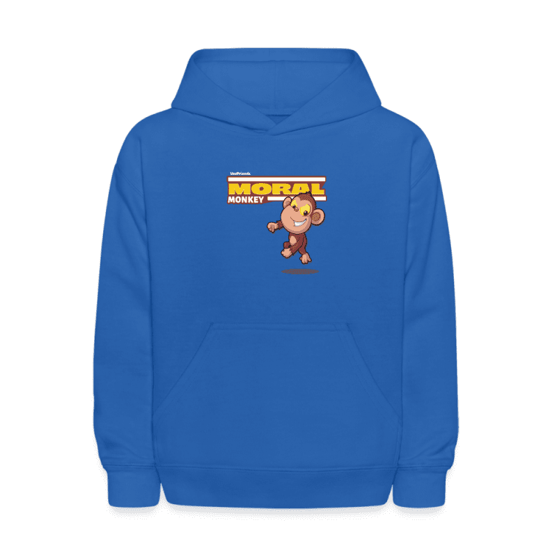 Moral Monkey Character Comfort Kids Hoodie - royal blue