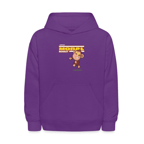 Moral Monkey Character Comfort Kids Hoodie - purple