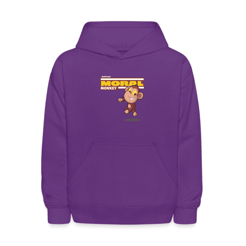 Moral Monkey Character Comfort Kids Hoodie - purple