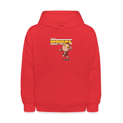 Moral Monkey Character Comfort Kids Hoodie - red