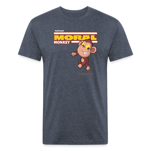 Moral Monkey Character Comfort Adult Tee - heather navy