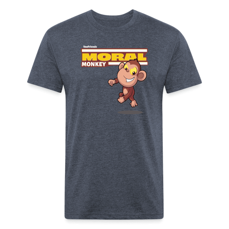 Moral Monkey Character Comfort Adult Tee - heather navy