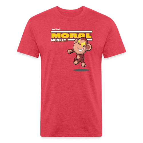 Moral Monkey Character Comfort Adult Tee - heather red