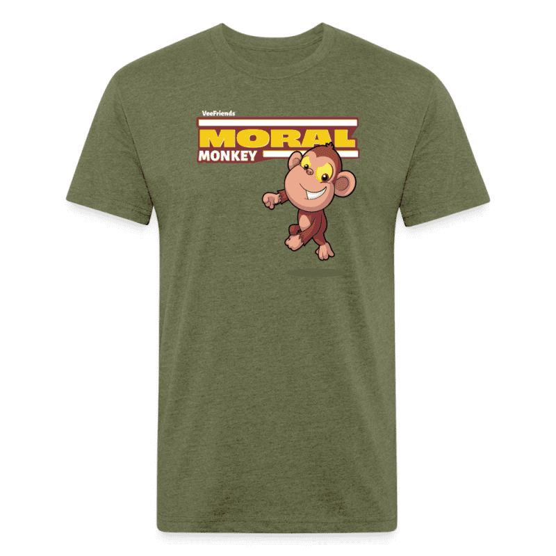 Moral Monkey Character Comfort Adult Tee - heather military green