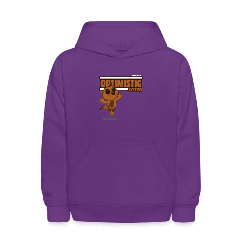 Optimistic Otter Character Comfort Kids Hoodie - purple