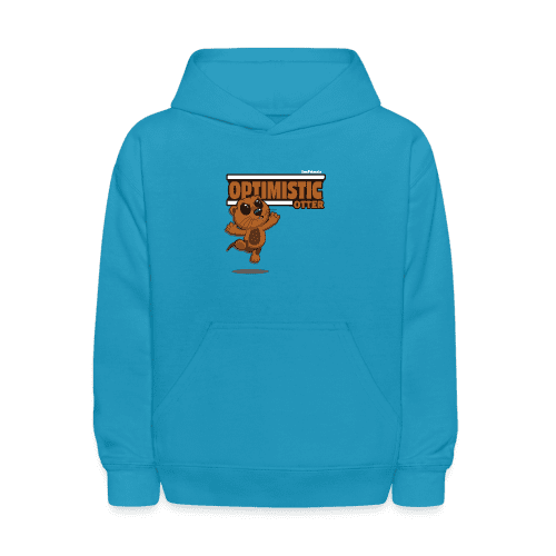 Optimistic Otter Character Comfort Kids Hoodie - turquoise