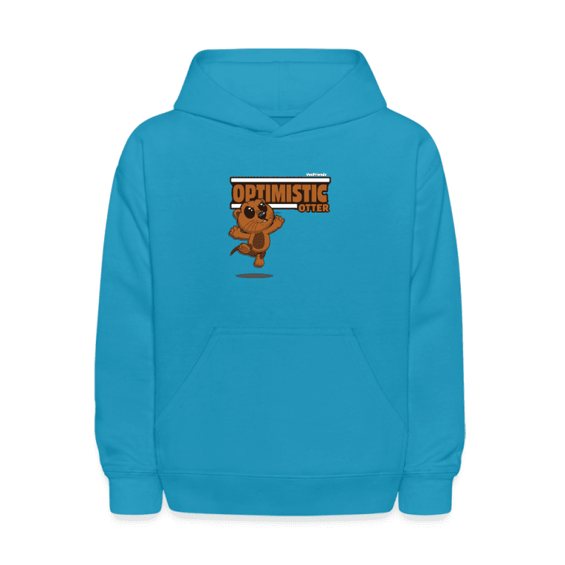 Optimistic Otter Character Comfort Kids Hoodie - turquoise