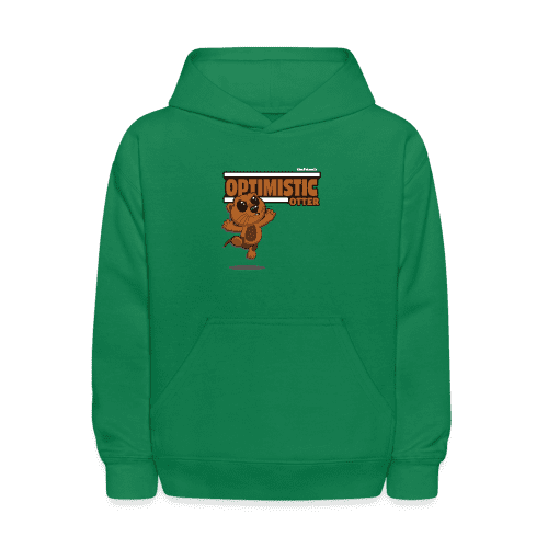 Optimistic Otter Character Comfort Kids Hoodie - kelly green