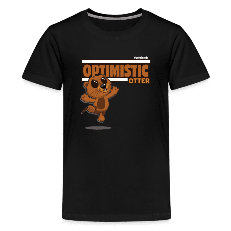 Optimistic Otter Character Comfort Kids Tee - black