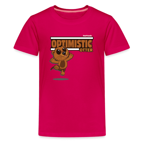 Optimistic Otter Character Comfort Kids Tee - dark pink