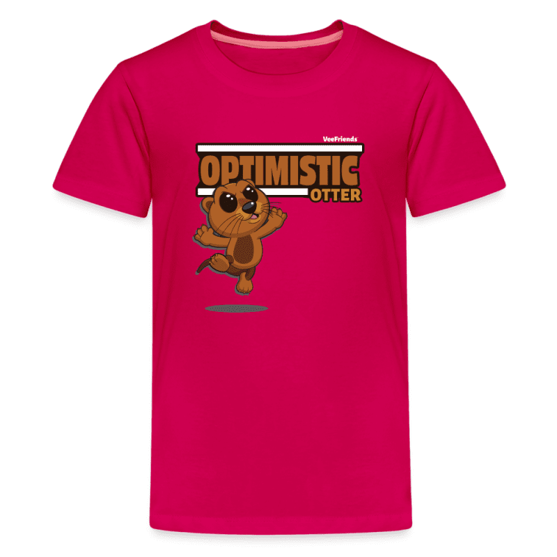 Optimistic Otter Character Comfort Kids Tee - dark pink