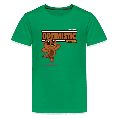 Optimistic Otter Character Comfort Kids Tee - kelly green