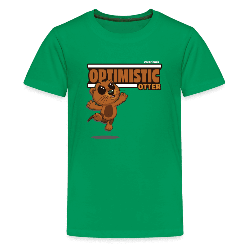 Optimistic Otter Character Comfort Kids Tee - kelly green