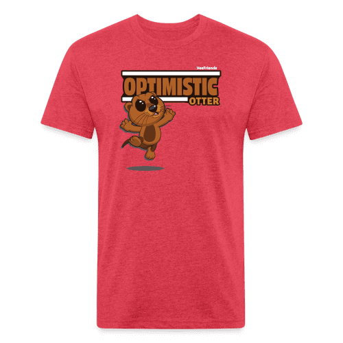 Optimistic Otter Character Comfort Adult Tee - heather red