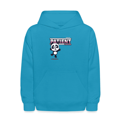 Patient Panda Character Comfort Kids Hoodie - turquoise