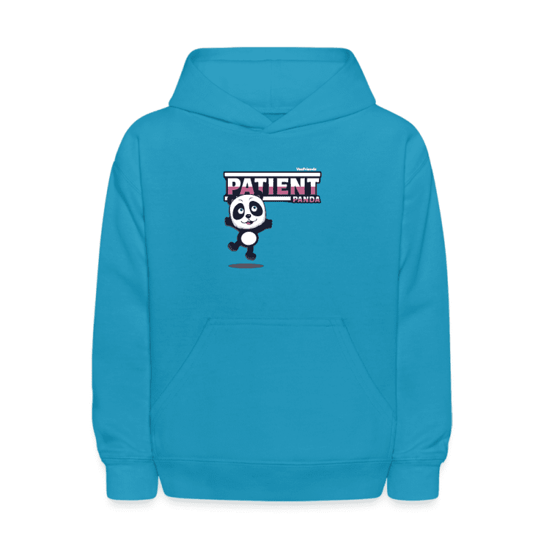 Patient Panda Character Comfort Kids Hoodie - turquoise