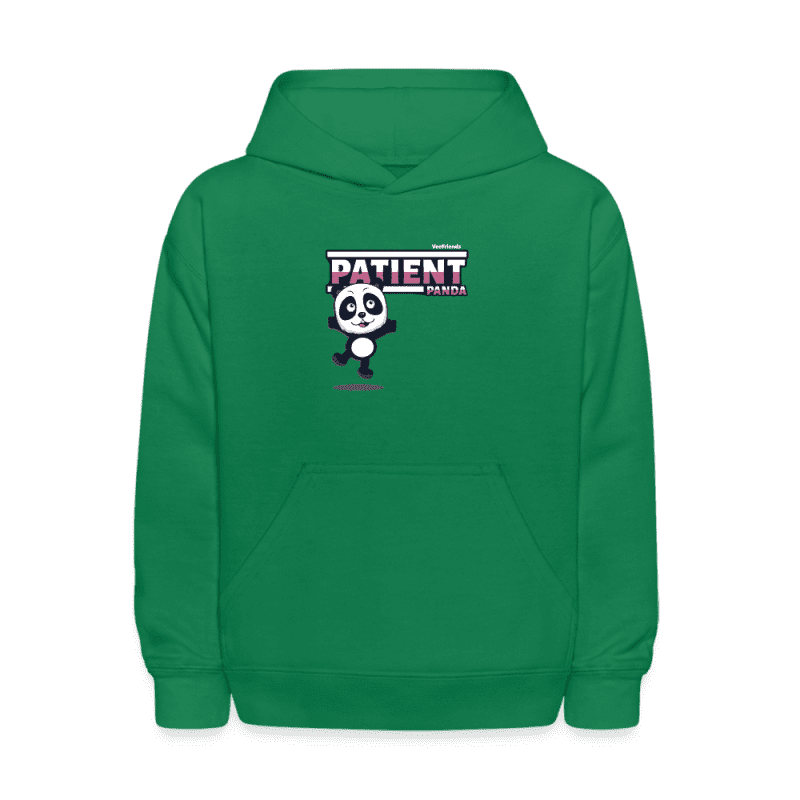 Patient Panda Character Comfort Kids Hoodie - kelly green