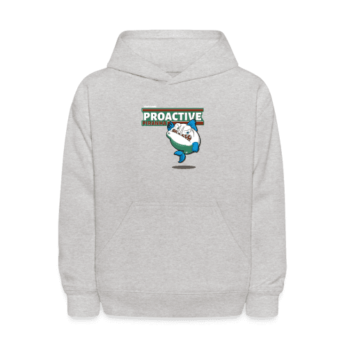 Proactive Piranha Character Comfort Kids Hoodie - heather gray