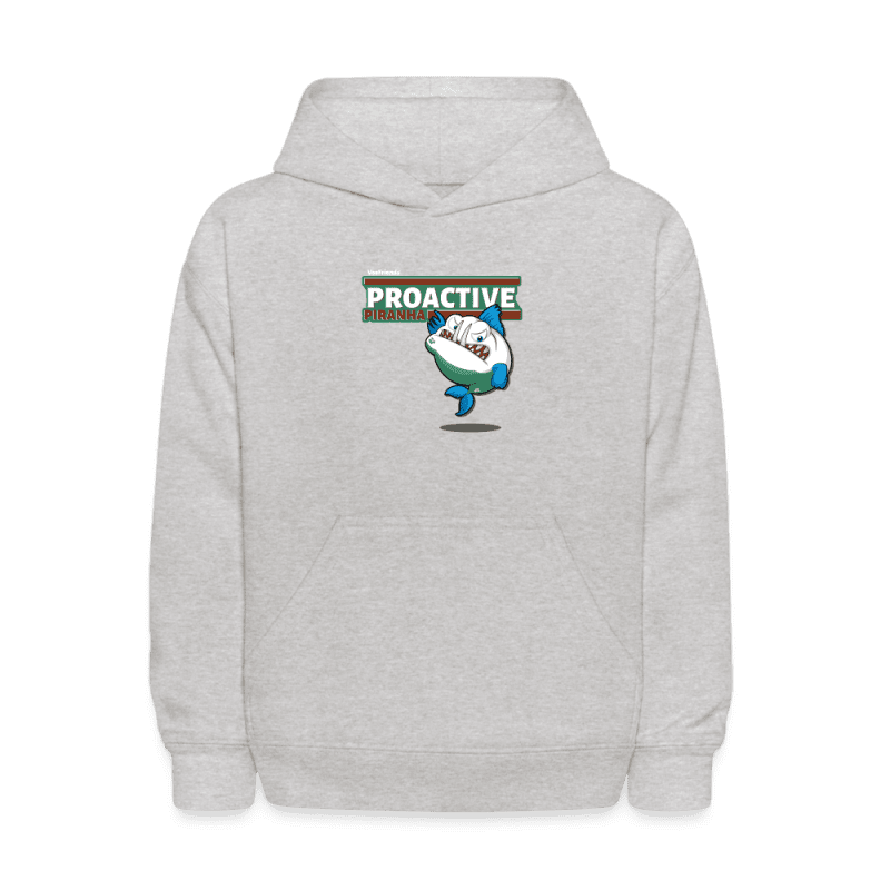 Proactive Piranha Character Comfort Kids Hoodie - heather gray