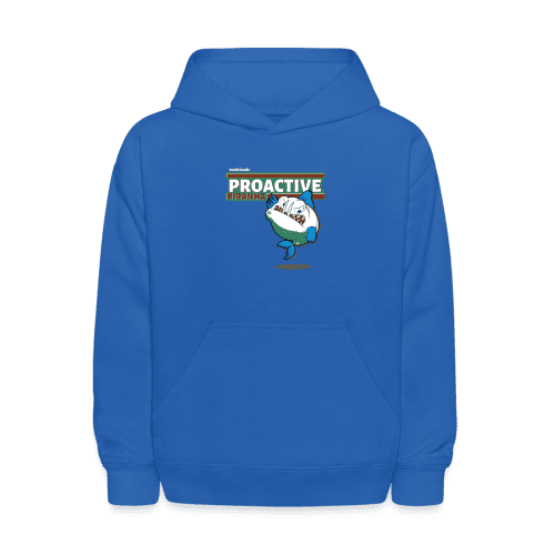 Proactive Piranha Character Comfort Kids Hoodie - royal blue