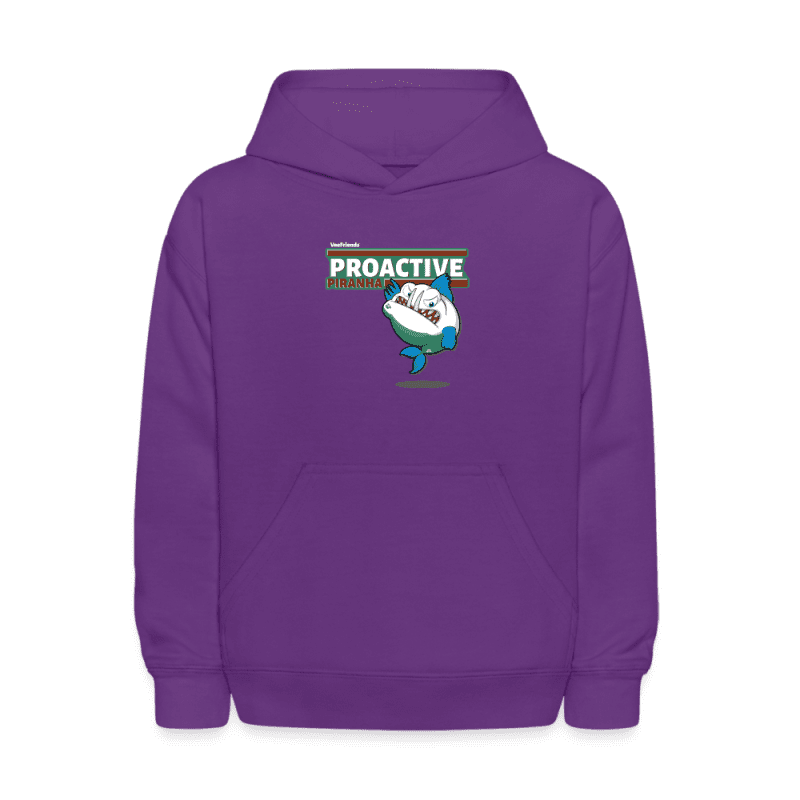 Proactive Piranha Character Comfort Kids Hoodie - purple