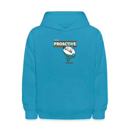 Proactive Piranha Character Comfort Kids Hoodie - turquoise