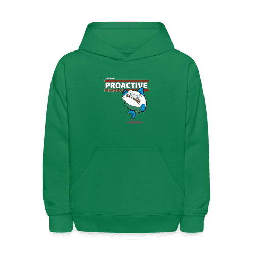 Proactive Piranha Character Comfort Kids Hoodie - kelly green