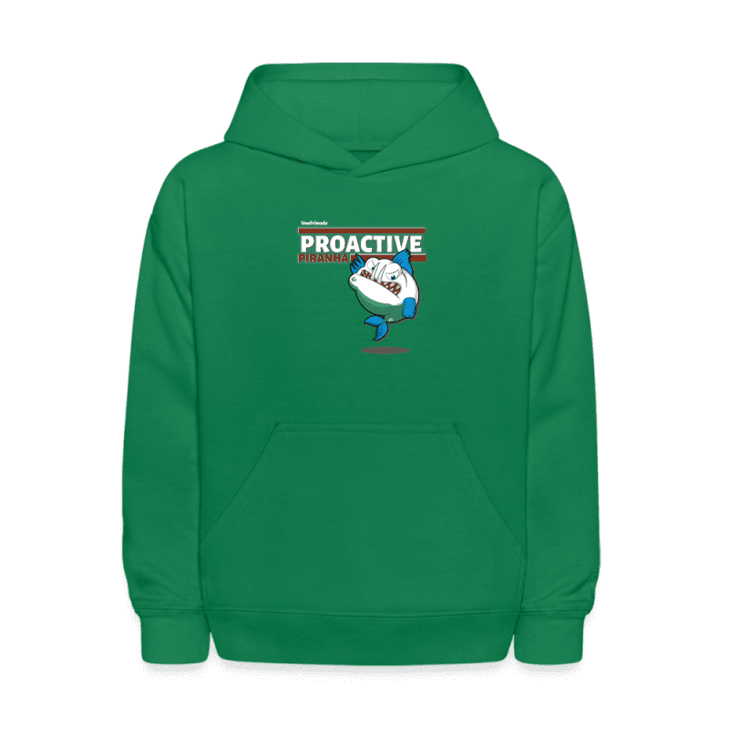 Proactive Piranha Character Comfort Kids Hoodie - kelly green