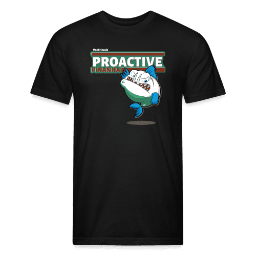 Proactive Piranha Character Comfort Adult Tee - black