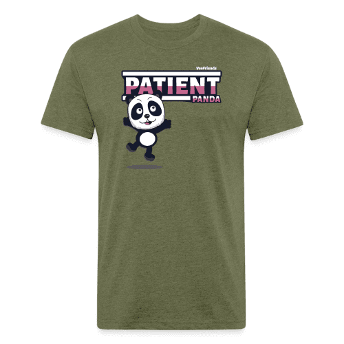 Patient Panda Character Comfort Adult Tee - heather military green